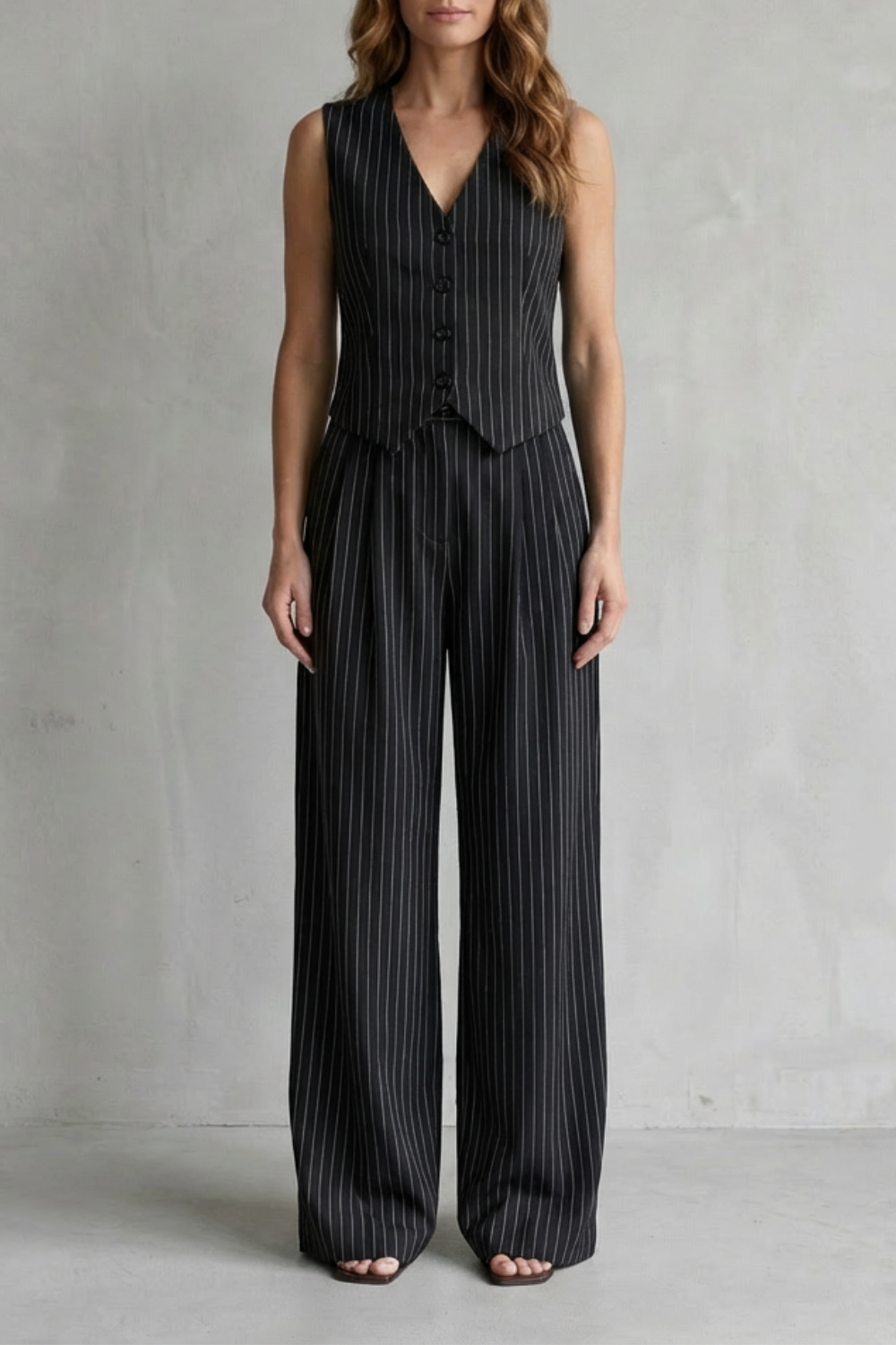 V Neck Wide-Leg Modern Vintage Edge