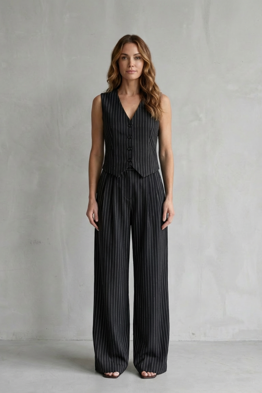 V Neck Wide-Leg Modern Vintage Edge