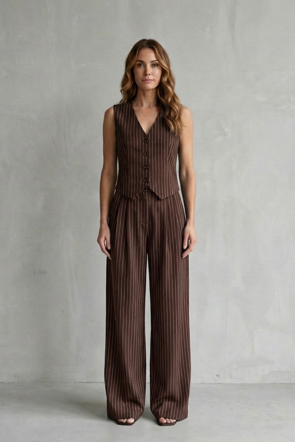 V Neck Wide-Leg Modern Vintage Edge