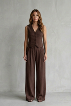 V Neck Wide-Leg Modern Vintage Edge