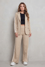 Striped Wide-Leg Sporty Elegance Set