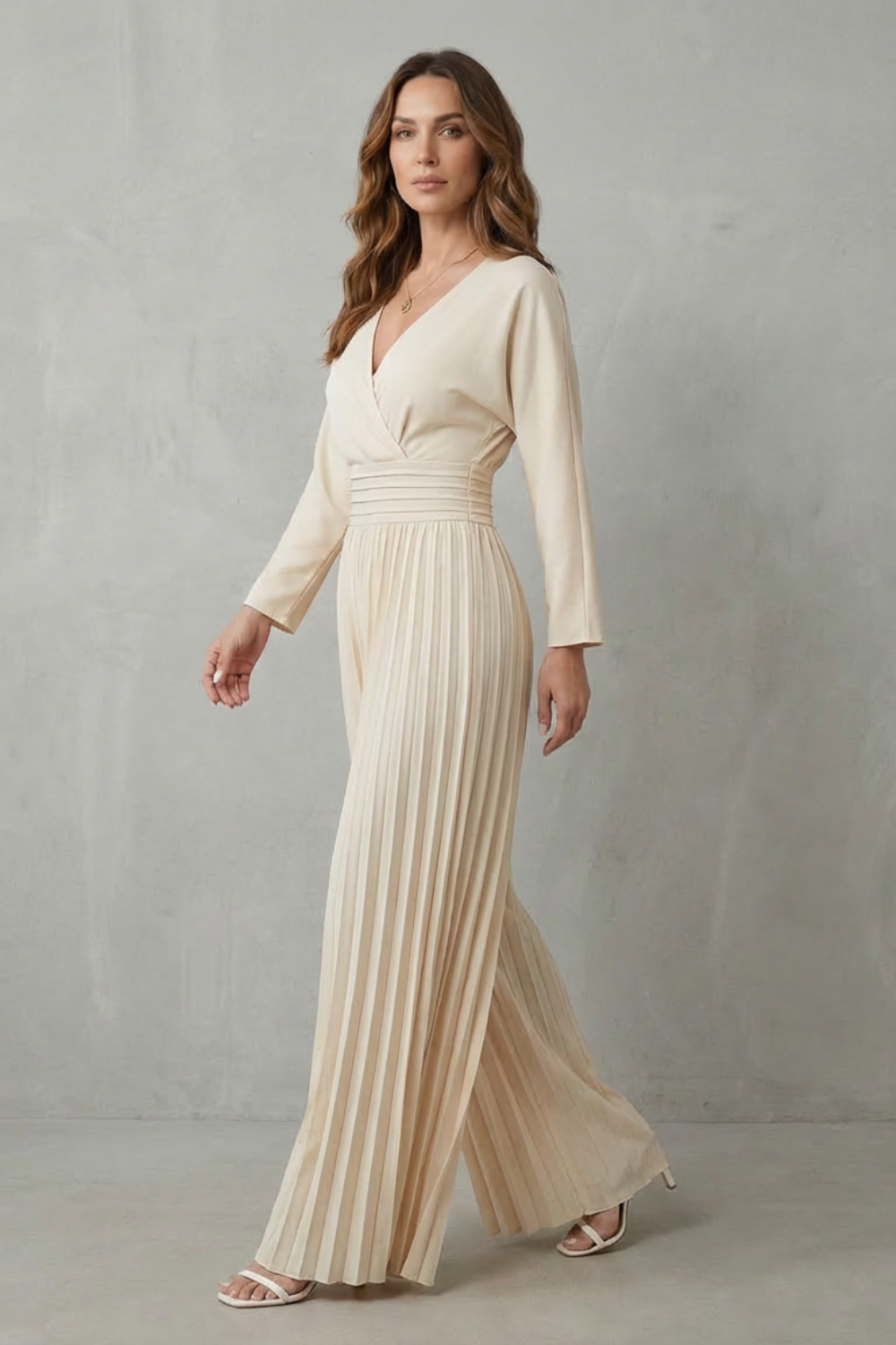 V Neck Wide-Leg Effortless Elegance