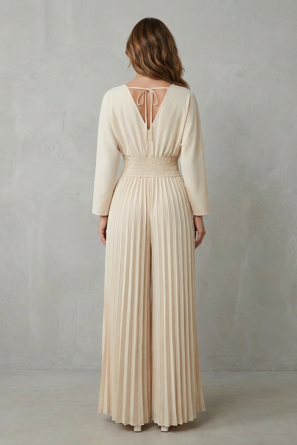 V Neck Wide-Leg Effortless Elegance