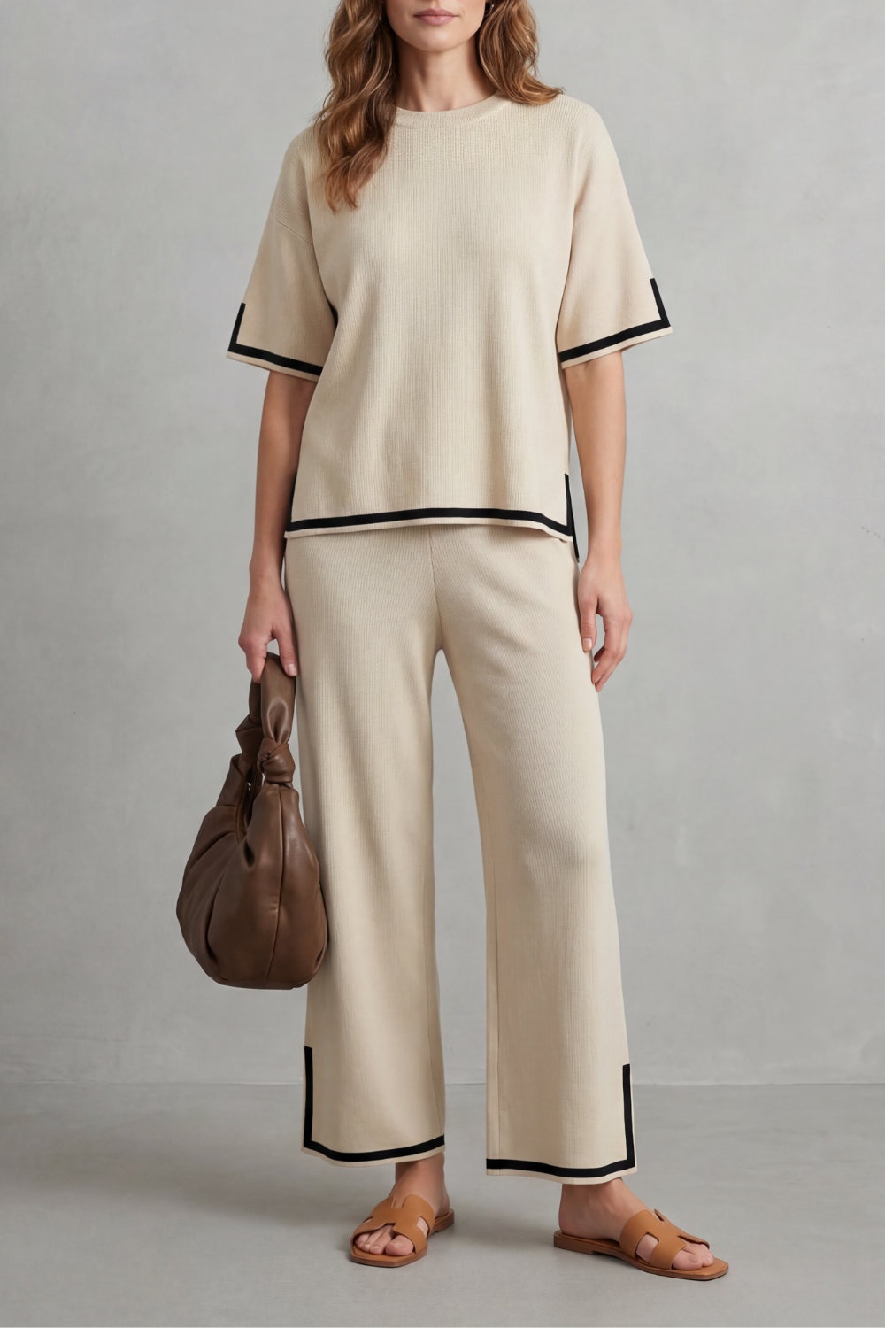 Wide-Leg Knit Lounge Set