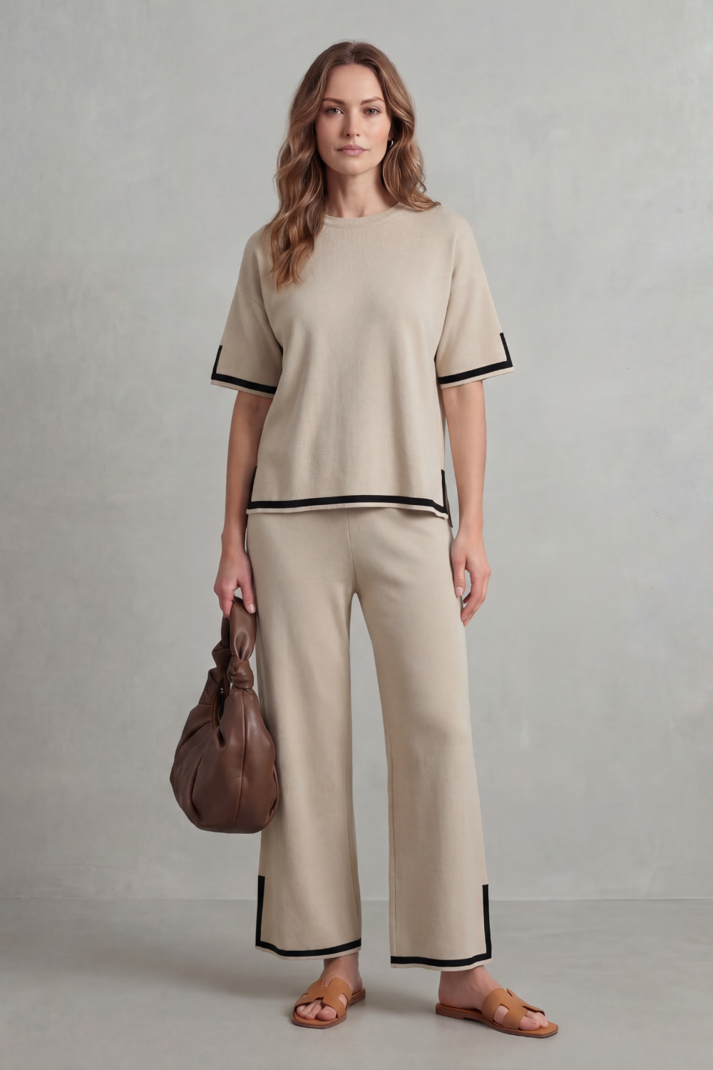 Wide-Leg Knit Lounge Set