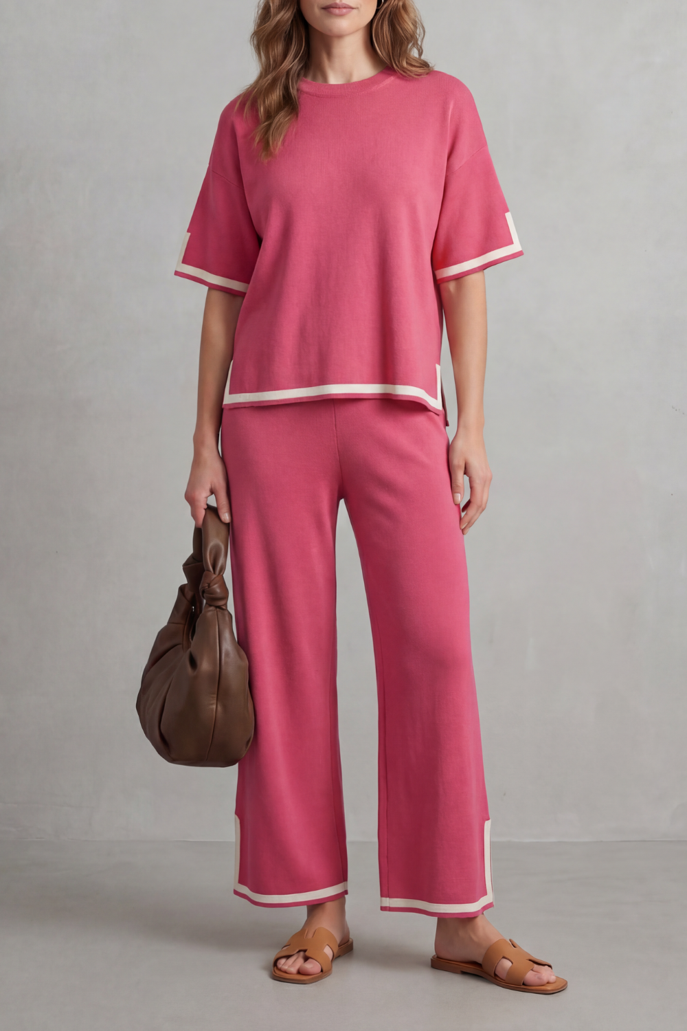 Wide-Leg Knit Lounge Set