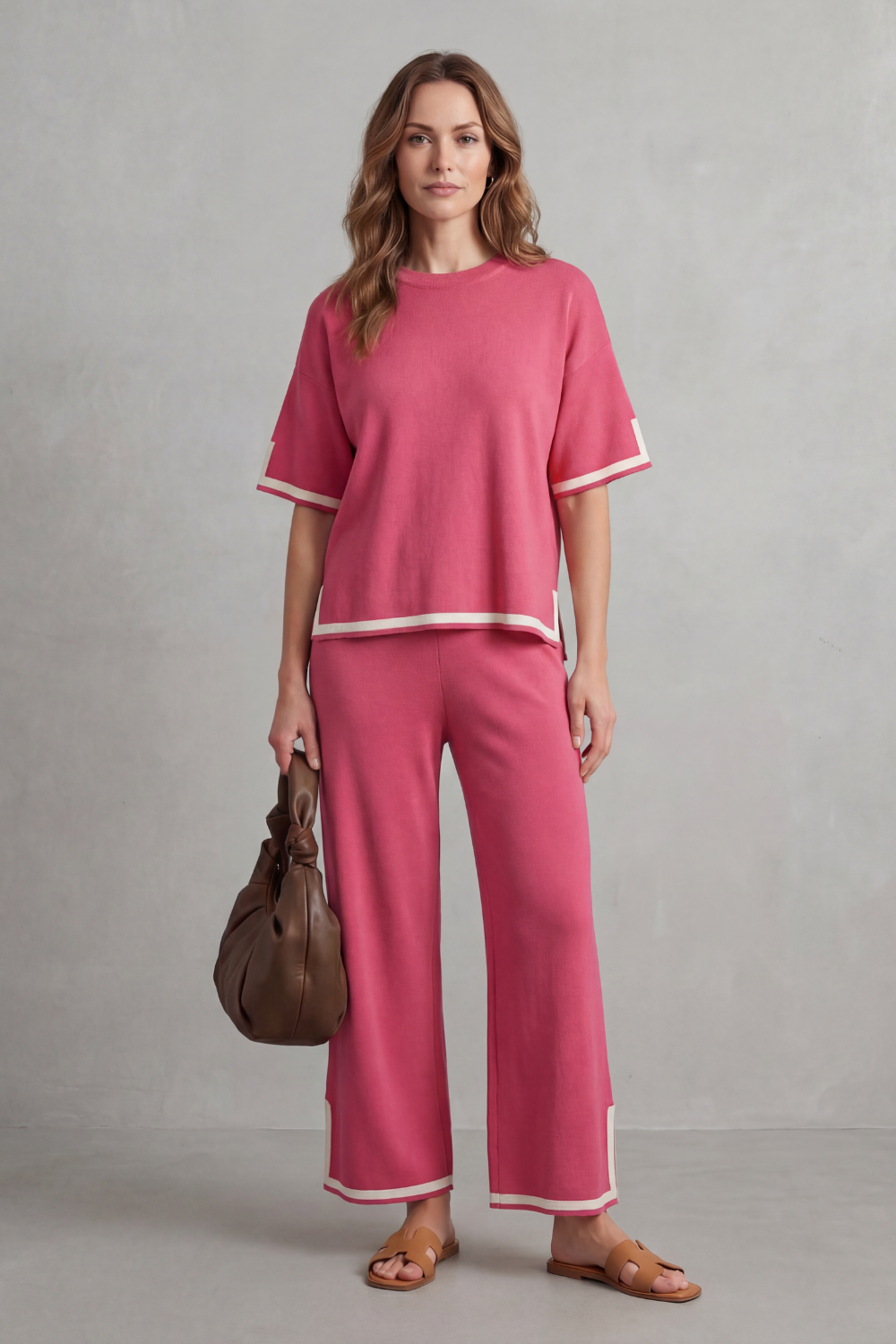 Wide-Leg Knit Lounge Set
