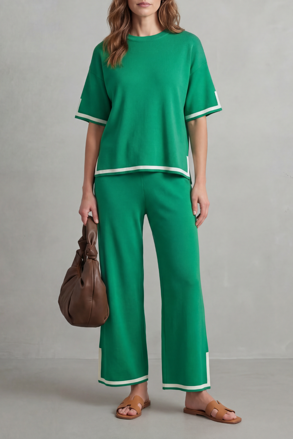 Wide-Leg Knit Lounge Set
