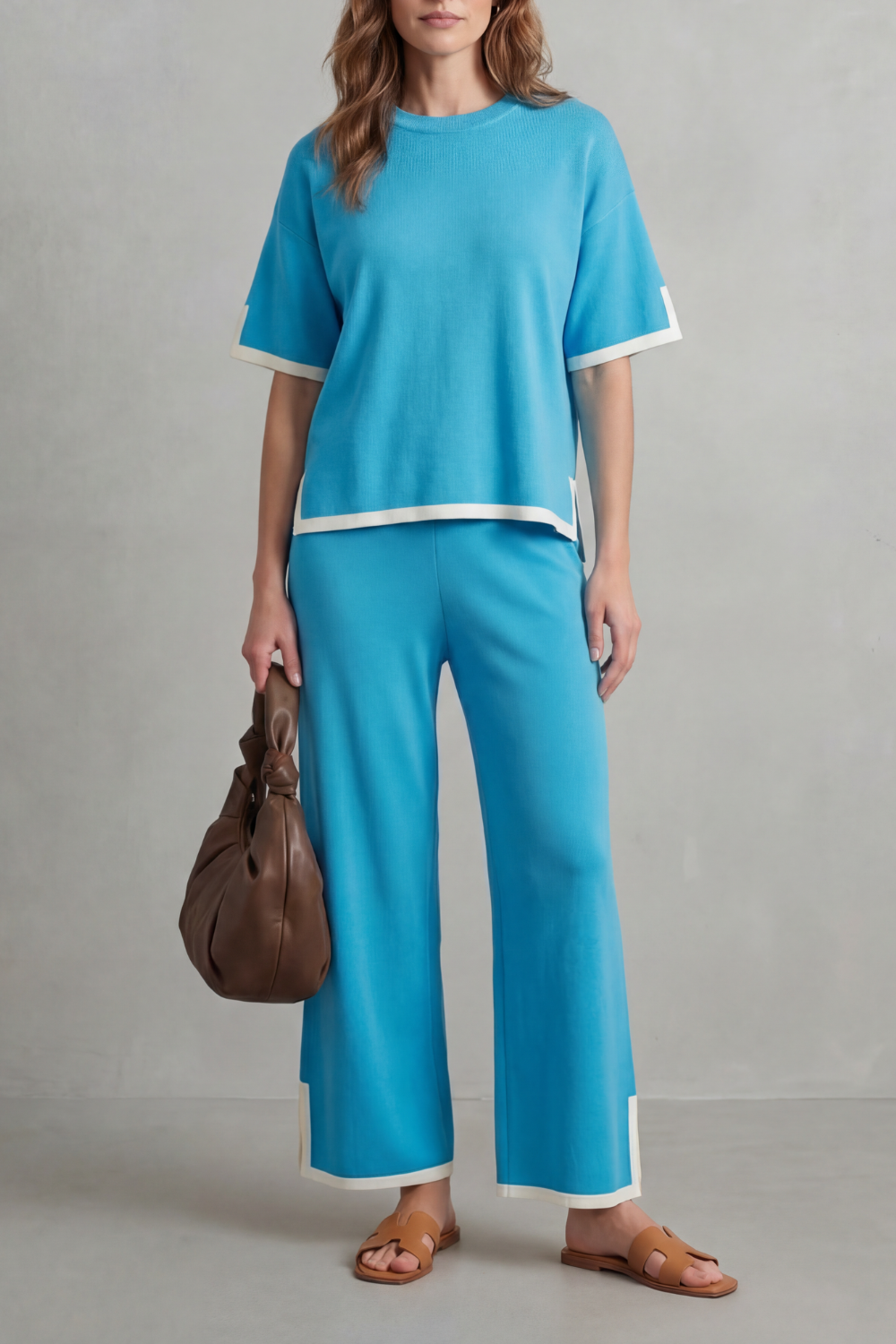 Wide-Leg Knit Lounge Set