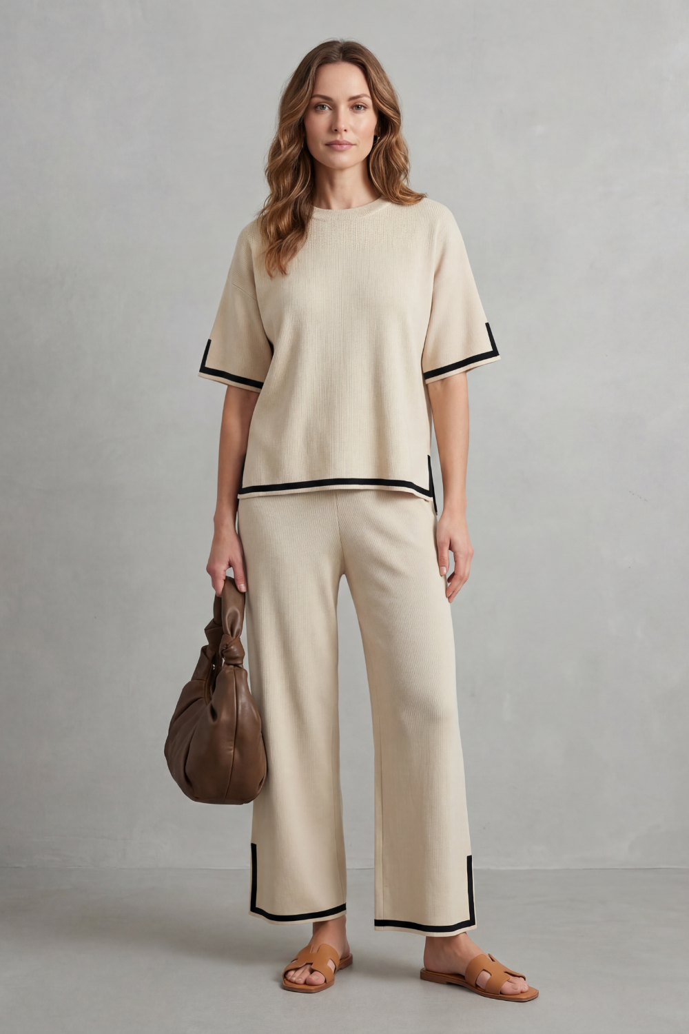 Wide-Leg Knit Lounge Set