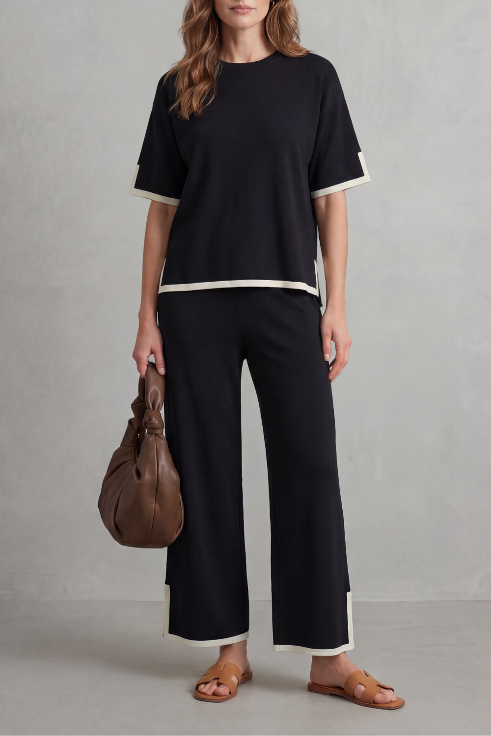 Wide-Leg Knit Lounge Set