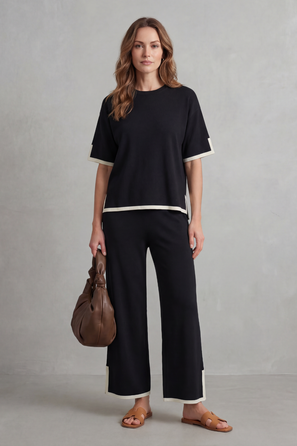 Wide-Leg Knit Lounge Set