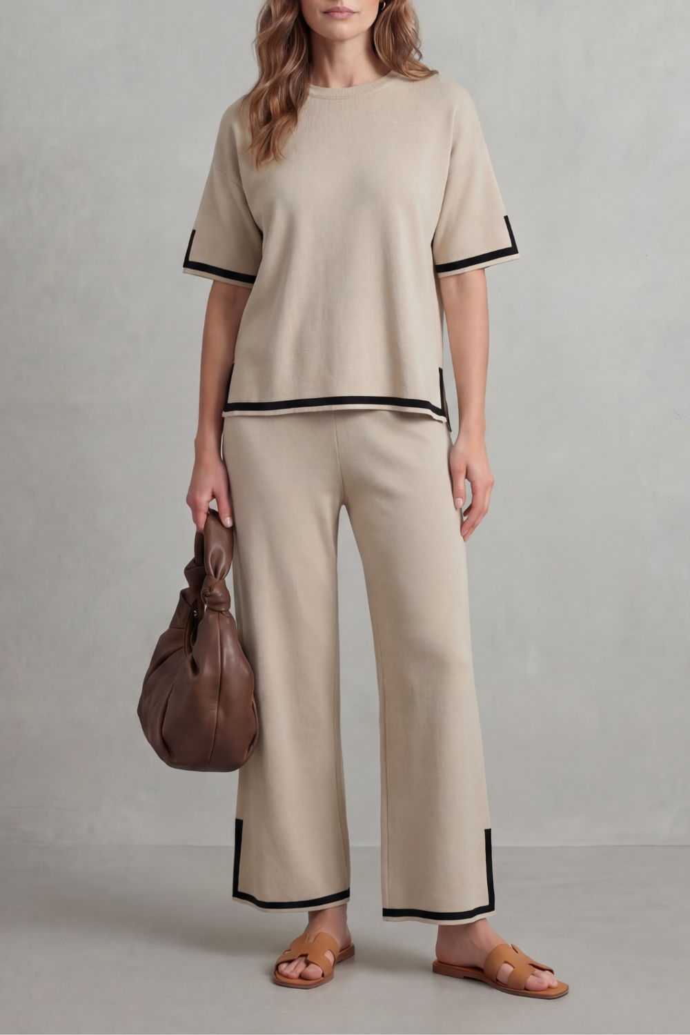 Wide-Leg Knit Lounge Set