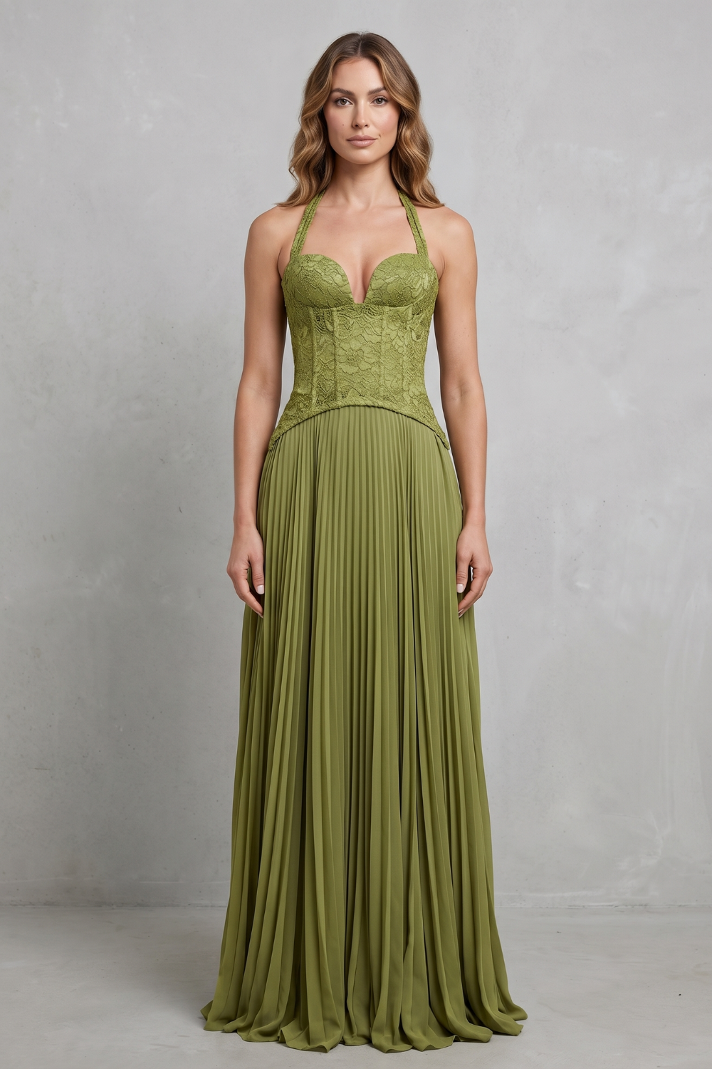 Kenlisse – Corset pleated elegance – Maxi dress