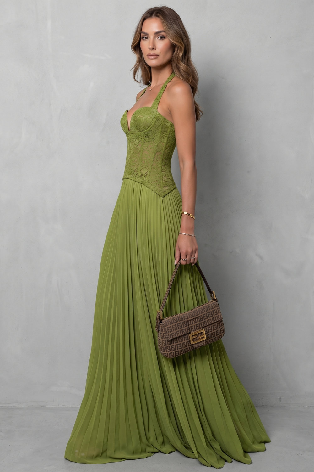 Kenlisse – Corset pleated elegance – Maxi dress