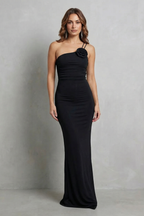 One Shoulder Maxi Women’s Sophisticated Floral Dress