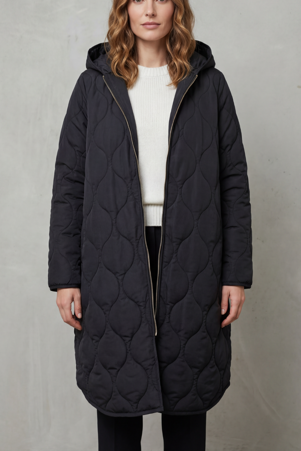 Relaxed Fit Zip Parka Coat