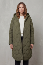 Relaxed Fit Zip Parka Coat