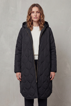 Relaxed Fit Zip Parka Coat