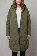 Relaxed Fit Zip Parka Coat