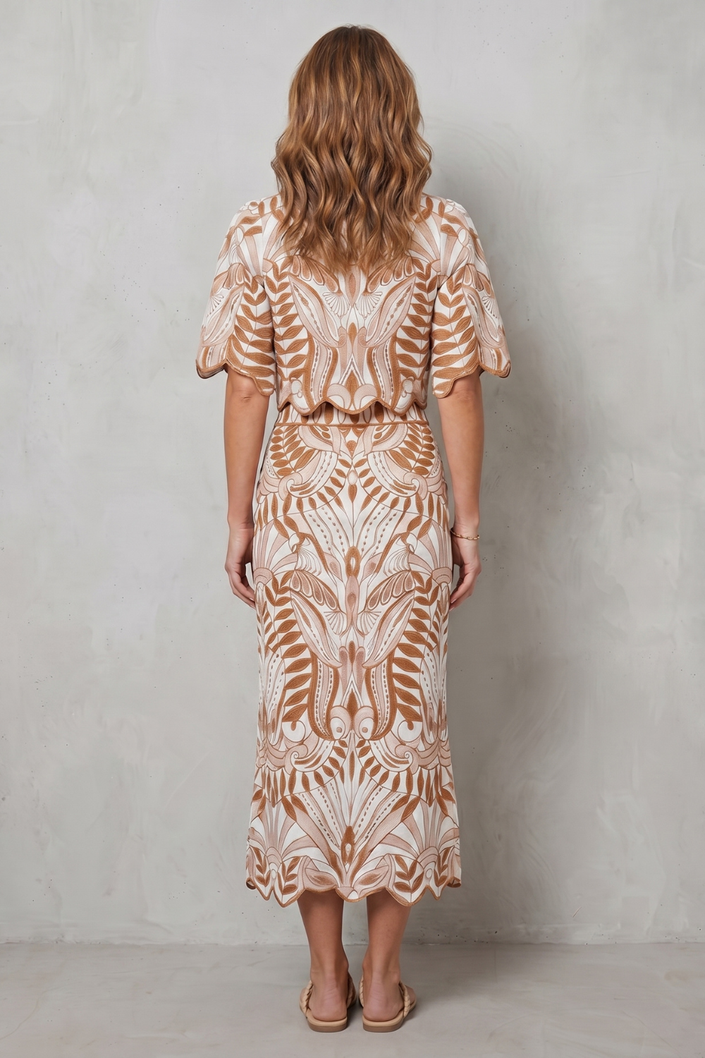 Korréline – Printed linen elegance – Skirt set