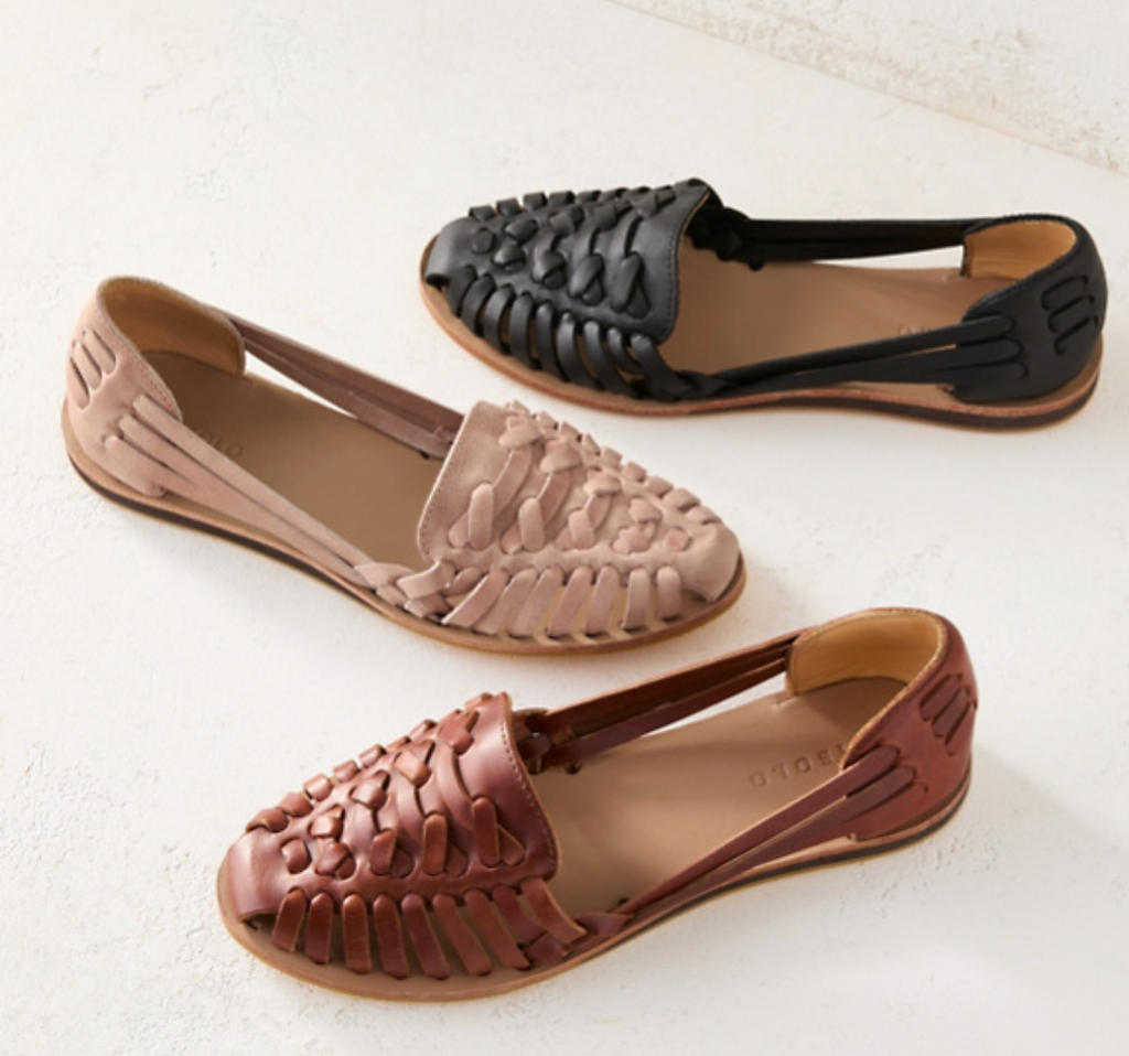 Woven Sandals Flat Slip On Closed Front