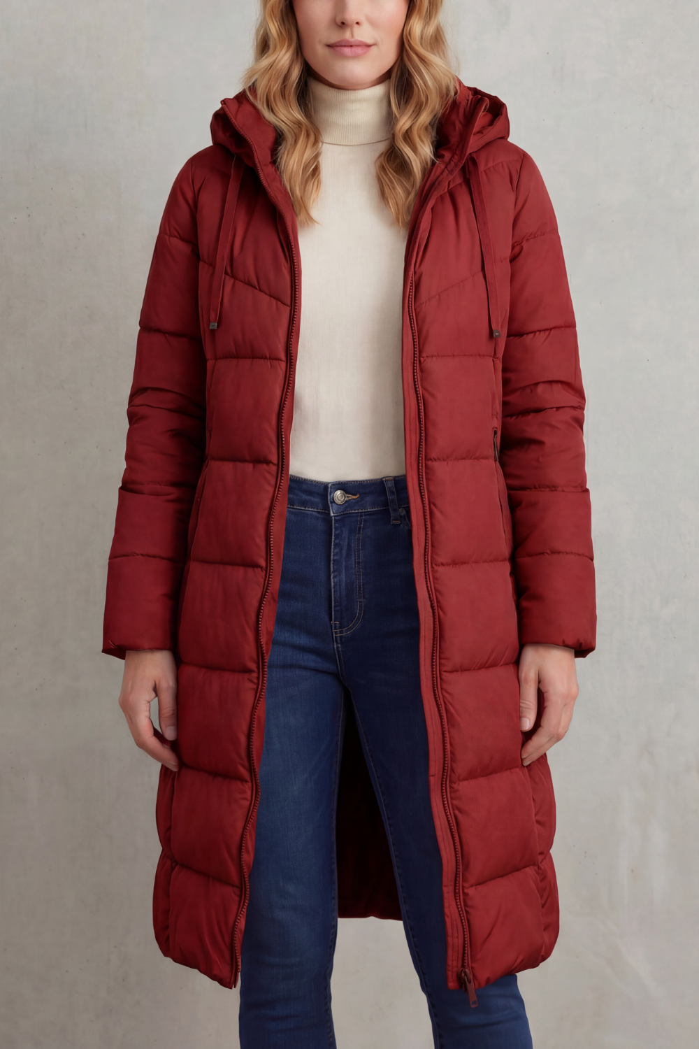 Zip Longline Puffer Jacket