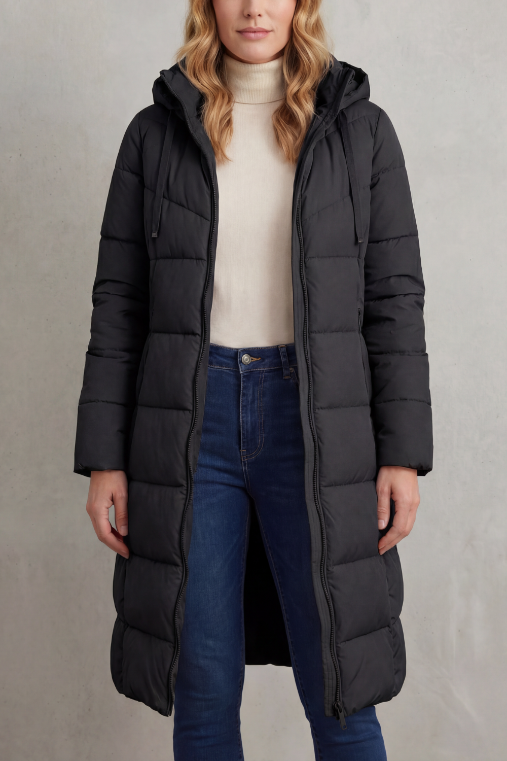 Zip Longline Puffer Jacket