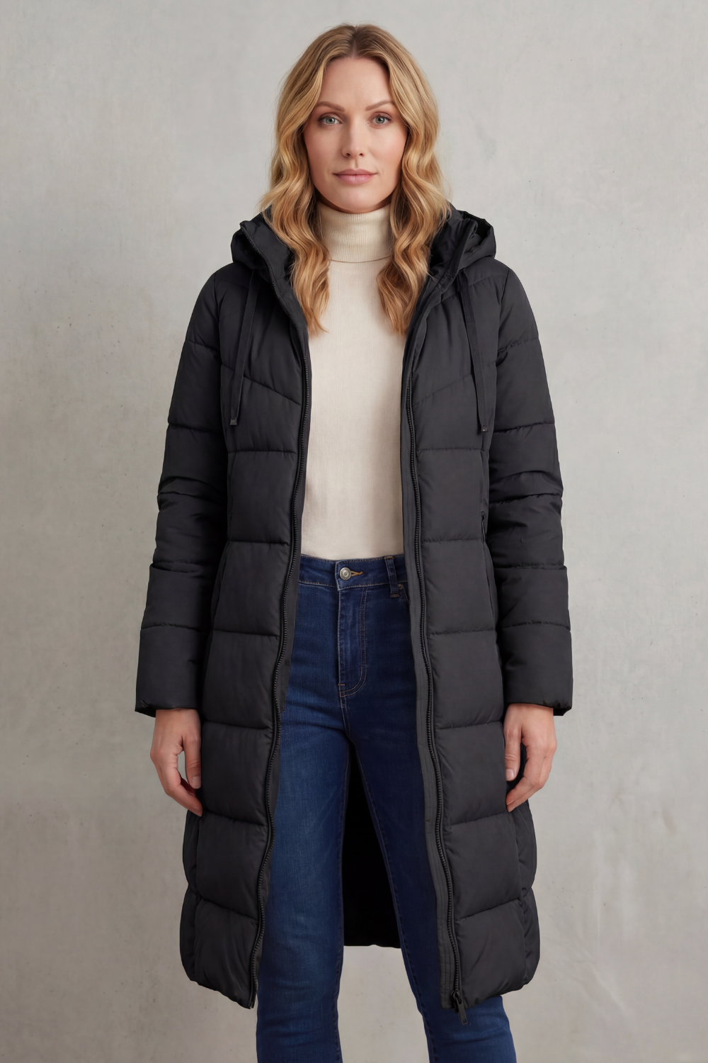 Zip Longline Puffer Jacket