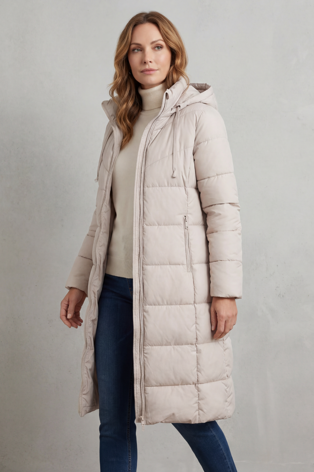 Zip Longline Puffer Jacket