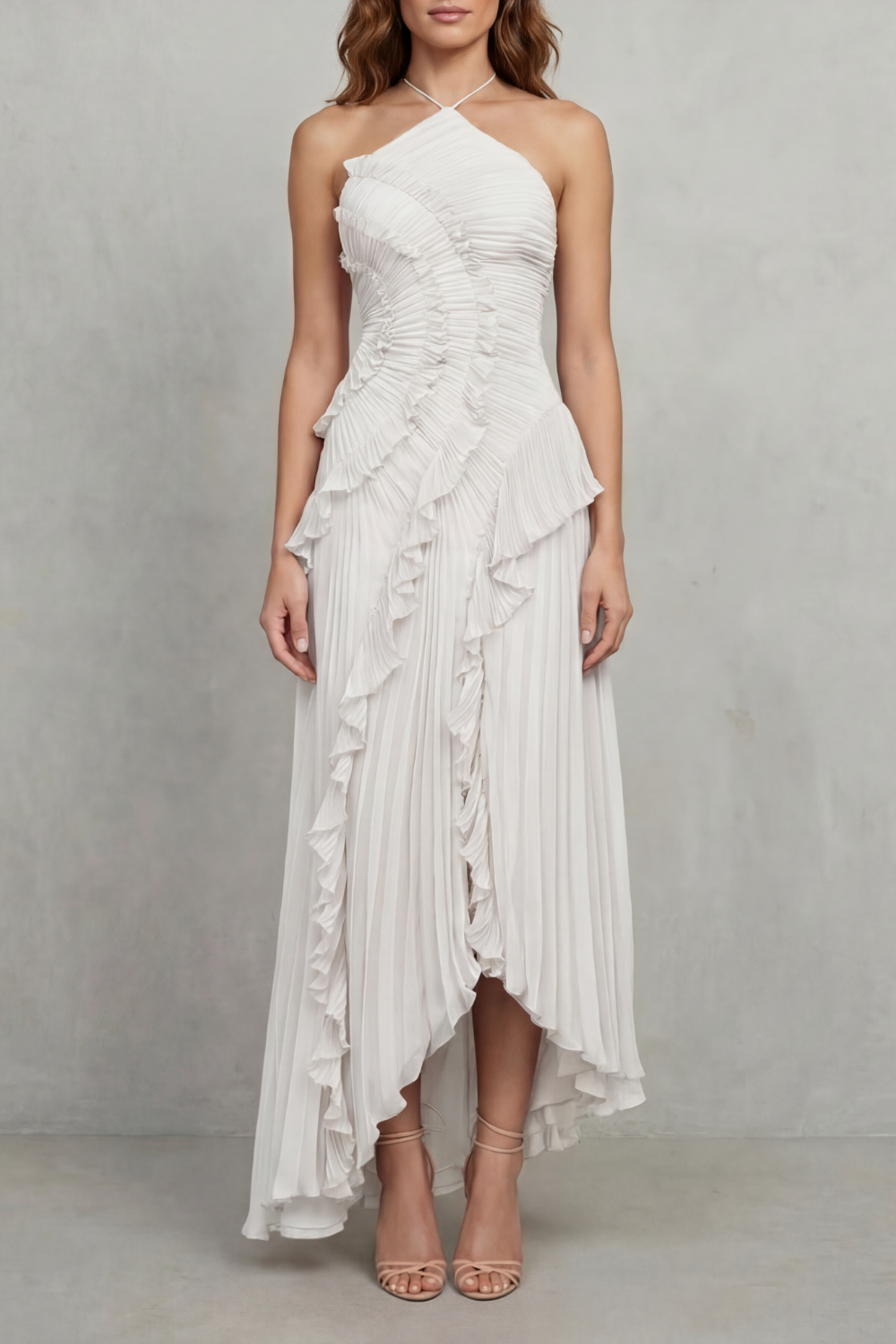 One Shoulder One-Shoulder Midi Dress