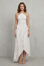One Shoulder One-Shoulder Midi Dress
