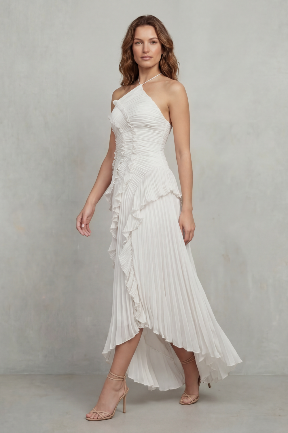 One Shoulder One-Shoulder Midi Dress