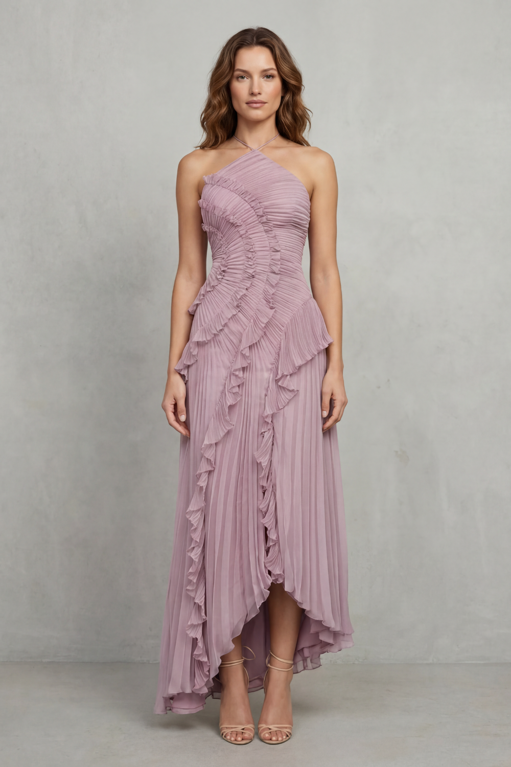 One Shoulder One-Shoulder Midi Dress