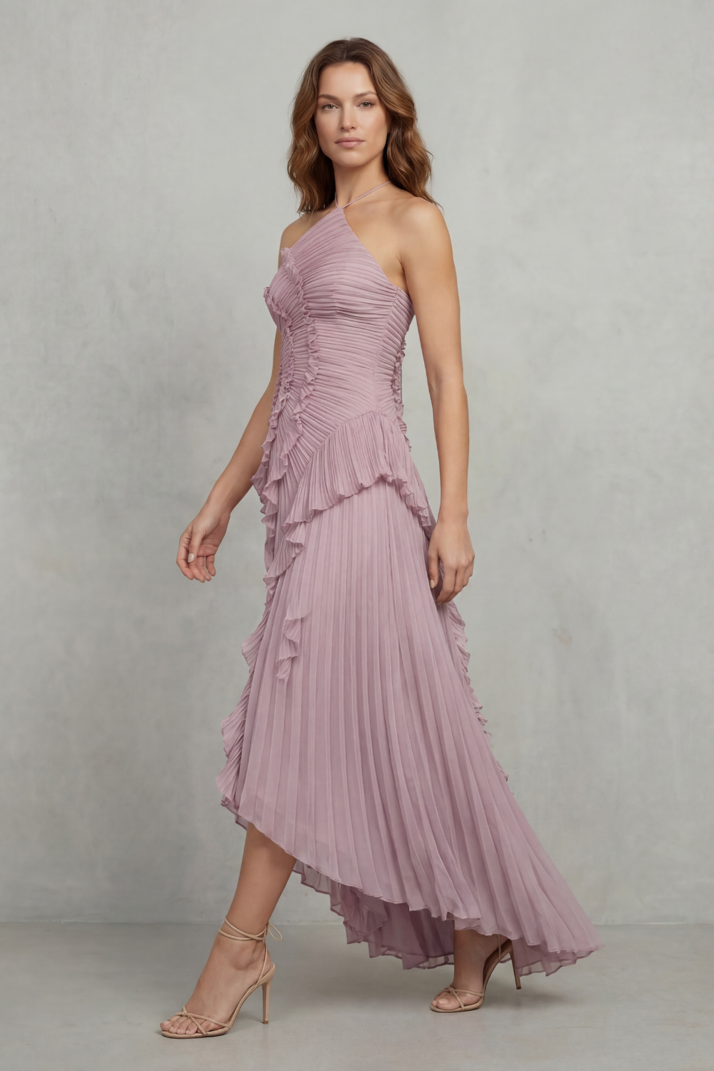 One Shoulder One-Shoulder Midi Dress