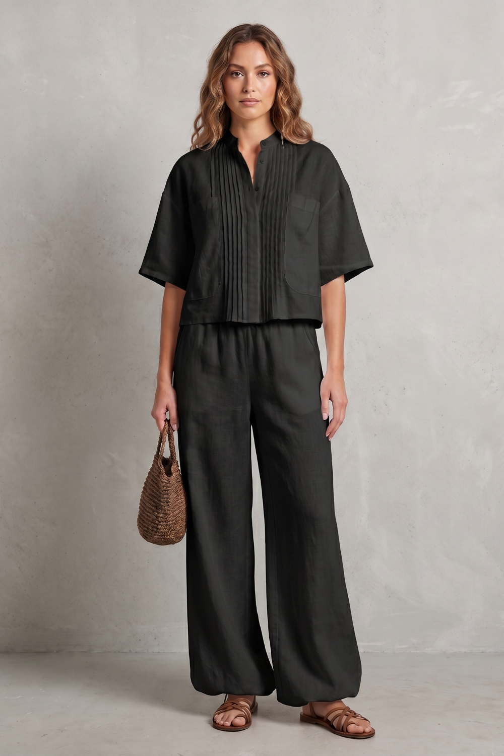 Limeaux – Breezy pleated elegance – Trouser set