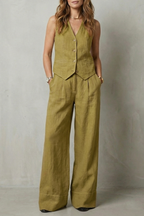 Relaxed Sleeveless Wide-Leg Vest And Trouser Set