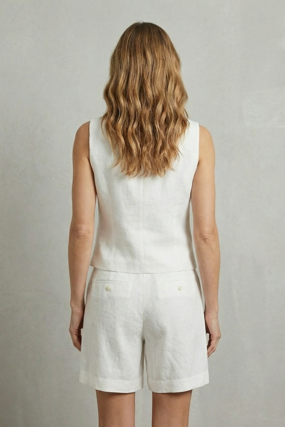 V Neck Sleeveless Vest And Short Set