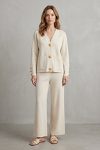 Wide-Leg Buttoned Lounge Set