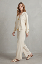 Wide-Leg Buttoned Lounge Set