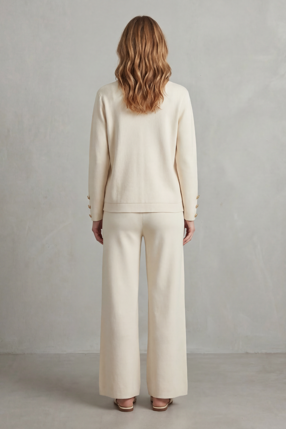 Wide-Leg Buttoned Lounge Set