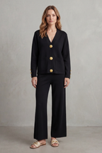 Wide-Leg Buttoned Lounge Set