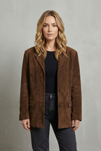 Lapel Suede Blazer