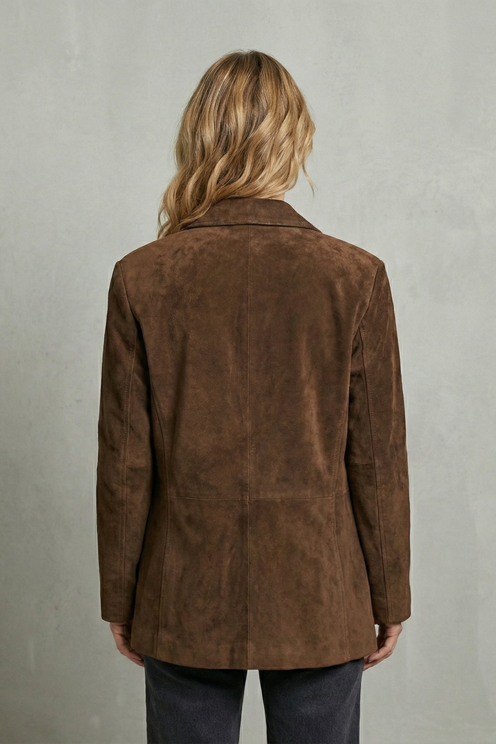 Lapel Suede Blazer