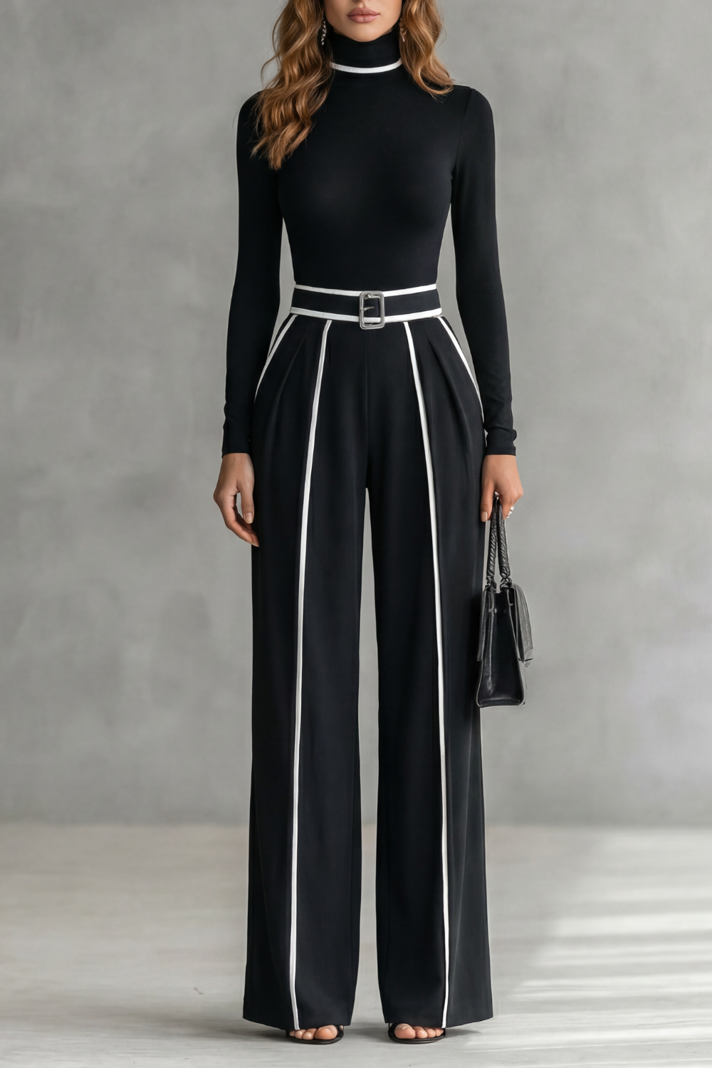 High Neck Wide-Leg High-Neck Jumpsuit