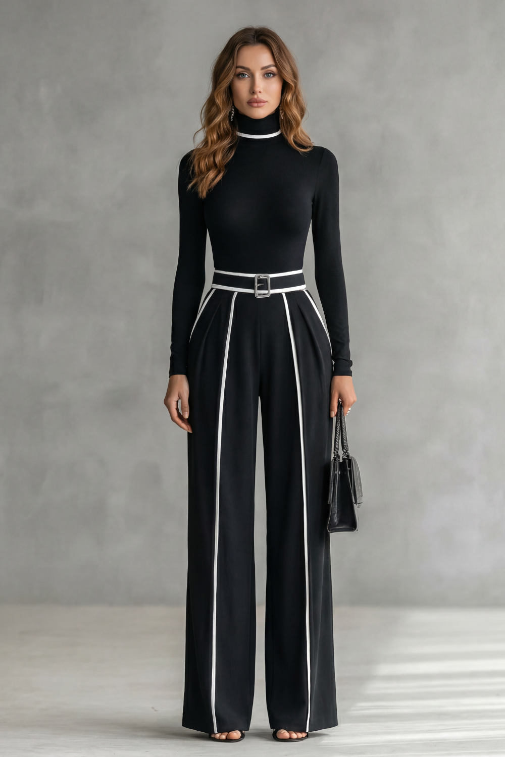 High Neck Wide-Leg High-Neck Jumpsuit