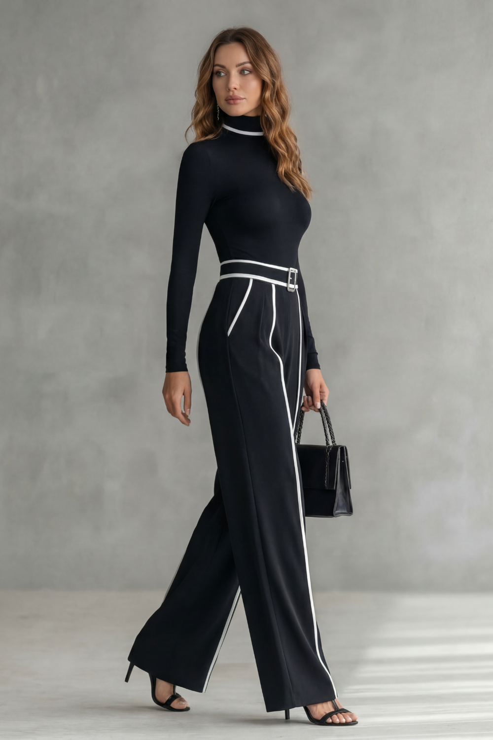 High Neck Wide-Leg High-Neck Jumpsuit