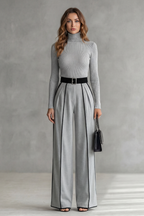 High Neck Wide-Leg High-Neck Jumpsuit