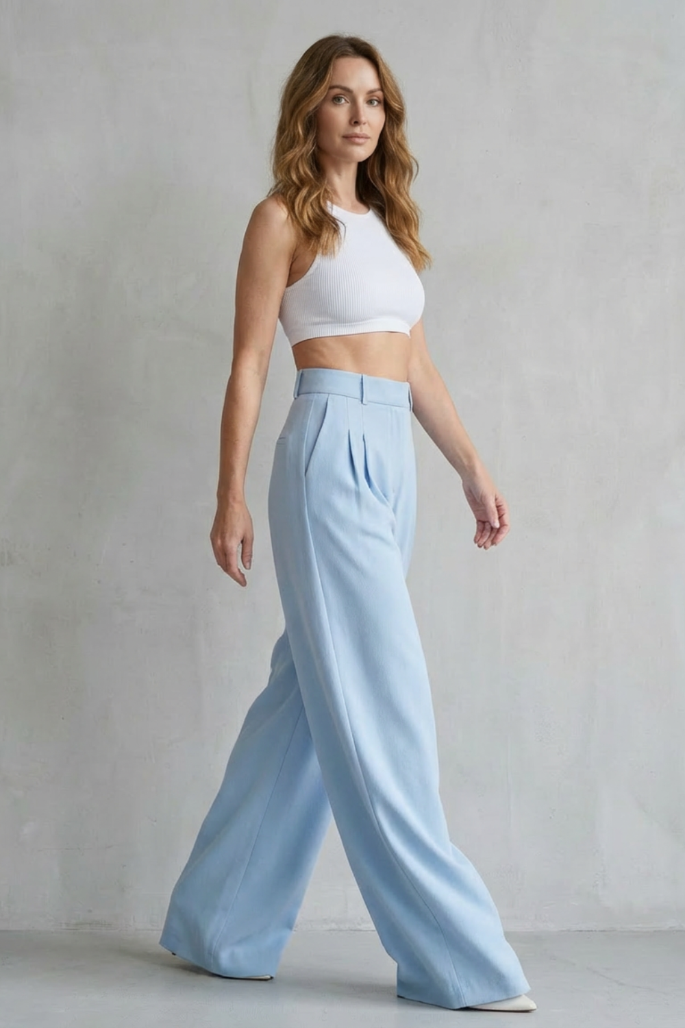 Wide-Leg Tailored Trousers
