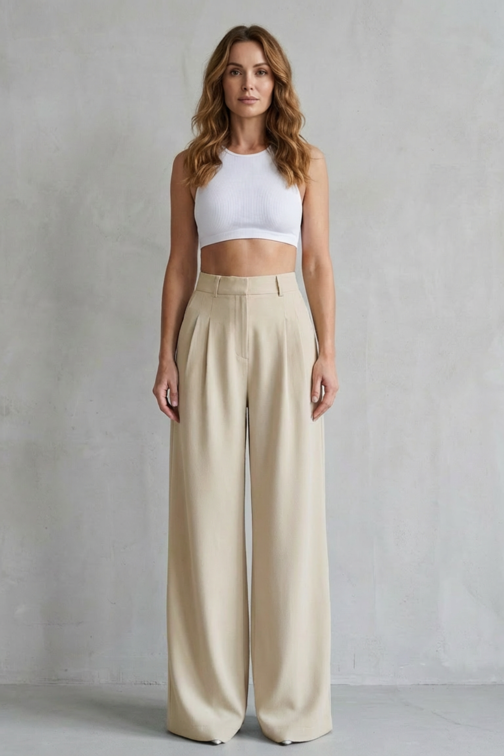 Wide-Leg Tailored Trousers
